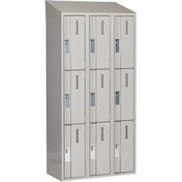 Concorde Heavy-Duty Lockers, 3 -tier, Bank of 3, 36" x 18" x 78", Steel, Grey, Welded (Assembled) Seaboard Timber Mart