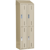 Casiers robustes Concorde, 2 niveaux, Bloc de 2, 24" x 18" x 78", Acier, Beige, Soud&eacute; (assembl&eacute;) Seaboard Timber Mart