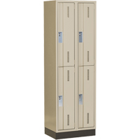 Casiers robustes Concorde, 2 niveaux, Bloc de 2, 24" x 18" x 76", Acier, Beige, Soud&eacute; (assembl&eacute;) Seaboard Timber Mart