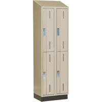 Concorde Heavy-Duty Lockers, 2 -tier, Bank of 2, 24" x 18" x 82", Steel, Beige, Welded (Assembled) Seaboard Timber Mart