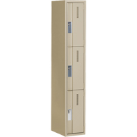 Concorde Heavy-Duty Lockers, 3 -tier, 12" x 18" x 72", Steel, Beige, Welded (Assembled) Seaboard Timber Mart