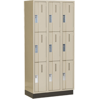 Casiers robustes Concorde, 3 niveaux, Bloc de 3, 36" x 18" x 76", Acier, Beige, Soud&eacute; (assembl&eacute;) Seaboard Timber Mart