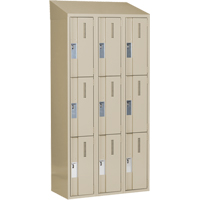 Concorde Heavy-Duty Lockers, 3 -tier, Bank of 3, 36" x 18" x 78", Steel, Beige, Welded (Assembled) Seaboard Timber Mart