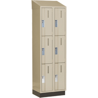 Concorde Heavy-Duty Lockers, 3 -tier, Bank of 2, 24" x 18" x 82", Steel, Beige, Welded (Assembled) Seaboard Timber Mart