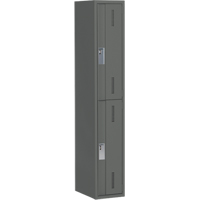 Concorde Heavy-Duty Lockers, 2 -tier, 12" x 18" x 72", Steel, Charcoal, Welded (Assembled) Seaboard Timber Mart