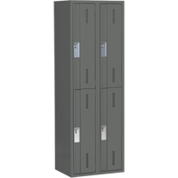 Concorde Heavy-Duty Lockers, 2 -tier, Bank of 2, 24" x 18" x 72", Steel, Charcoal, Welded (Assembled) Seaboard Timber Mart