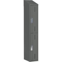 Concorde Heavy-Duty Lockers, 2 -tier, 12" x 18" x 78", Steel, Charcoal, Welded (Assembled) Seaboard Timber Mart