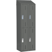 Concorde Heavy-Duty Lockers, 2 -tier, Bank of 2, 24" x 18" x 78", Steel, Charcoal, Welded (Assembled) Seaboard Timber Mart