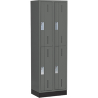 Concorde Heavy-Duty Lockers, 2 -tier, Bank of 2, 24" x 18" x 76", Steel, Charcoal, Welded (Assembled) Seaboard Timber Mart
