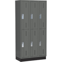 Casiers robustes Concorde, 2 niveaux, Bloc de 3, 36" x 18" x 76", Acier, Charbon, Soud&eacute; (assembl&eacute;) Seaboard Timber Mart