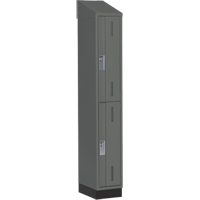 Concorde Heavy-Duty Lockers, 2 -tier, 12" x 18" x 82", Steel, Charcoal, Welded (Assembled) Seaboard Timber Mart