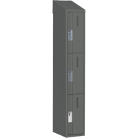 Concorde Heavy-Duty Lockers, 3 -tier, 12" x 18" x 78", Steel, Charcoal, Welded (Assembled) Seaboard Timber Mart