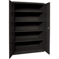 Deep Hi-Boy Storage Cabinet, Steel, 4 Shelves, 72" H x 36" W x 24" D, Black Seaboard Timber Mart