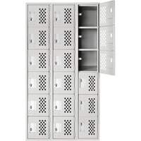 Clean Line Lockerettes, 6 -tier, Bank of 3, 18" x 72" x 12", Steel Seaboard Timber Mart