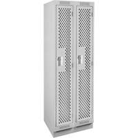 Clean Line Lockers, Bank of 2, 24" x 18" x 76", Steel, Grey, Rivet (Assembled), Perforated Seaboard Timber Mart