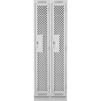 Clean Line Lockers, Bank of 2, 24" x 18" x 76", Steel, Grey, Rivet (Assembled), Perforated Seaboard Timber Mart