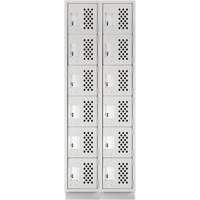 Clean-Line Perforated Lockerette, 6 -tier, Bank of 2, 15" x 72" x 12", Steel Seaboard Timber Mart