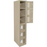 Assembled Lockerettes Clean Line Perforated Economy Lockers, 6 -tier, 18" x 72" x 12", Steel Seaboard Timber Mart