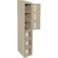 Assembled Lockerettes Clean Line Perforated Economy Lockers, 6 -tier, 18" x 72" x 12", Steel Seaboard Timber Mart