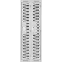Clean Line Lockers, 2 -tier, 12" x 12" x 72", Steel, Grey, Rivet (Assembled), Perforated Seaboard Timber Mart