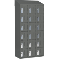 Concorde Heavy-Duty Lockers, 6 -tier, Bank of 3, 36" x 18" x 78", Steel, Charcoal, Welded (Assembled) Seaboard Timber Mart