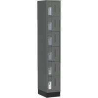 Concorde Heavy-Duty Lockers, 6 -tier, 12" x 18" x 76", Steel, Charcoal, Welded (Assembled) Seaboard Timber Mart