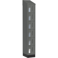 Concorde Heavy-Duty Lockers, 6 -tier, 12" x 18" x 82", Steel, Charcoal, Welded (Assembled) Seaboard Timber Mart