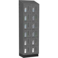 Concorde Heavy-Duty Lockers, 6 -tier, Bank of 2, 24" x 18" x 82", Steel, Charcoal, Welded (Assembled) Seaboard Timber Mart