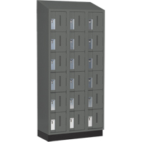 Concorde Heavy-Duty Lockers, 6 -tier, Bank of 3, 36" x 18" x 82", Steel, Charcoal, Welded (Assembled) Seaboard Timber Mart