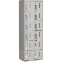 Concorde Heavy-Duty Lockers, 6 -tier, Bank of 2, 24" x 18" x 72", Steel, Grey, Welded (Assembled) Seaboard Timber Mart