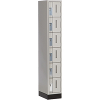 Concorde Heavy-Duty Lockers, 6 -tier, 12" x 18" x 76", Steel, Grey, Welded (Assembled) Seaboard Timber Mart