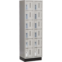 Concorde Heavy-Duty Lockers, 6 -tier, Bank of 2, 24" x 18" x 76", Steel, Grey, Welded (Assembled) Seaboard Timber Mart