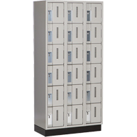 Concorde Heavy-Duty Lockers, 6 -tier, Bank of 3, 36" x 18" x 76", Steel, Grey, Welded (Assembled) Seaboard Timber Mart