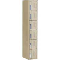 Concorde Heavy-Duty Lockers, 6 -tier, 12" x 18" x 72", Steel, Beige, Welded (Assembled) Seaboard Timber Mart