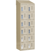 Concorde Heavy-Duty Lockers, 6 -tier, Bank of 2, 24" x 18" x 78", Steel, Beige, Welded (Assembled) Seaboard Timber Mart