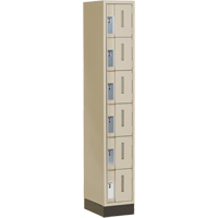 Concorde Heavy-Duty Lockers, 6 -tier, 12" x 18" x 76", Steel, Beige, Welded (Assembled) Seaboard Timber Mart