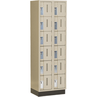 Concorde Heavy-Duty Lockers, 6 -tier, Bank of 2, 24" x 18" x 76", Steel, Beige, Welded (Assembled) Seaboard Timber Mart