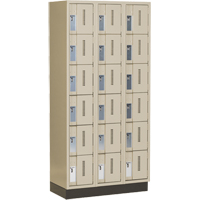 Concorde Heavy-Duty Lockers, 6 -tier, Bank of 3, 36" x 18" x 76", Steel, Beige, Welded (Assembled) Seaboard Timber Mart