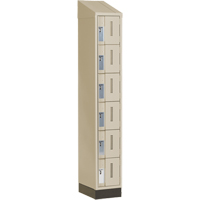 Concorde Heavy-Duty Lockers, 6 -tier, 12" x 18" x 82", Steel, Beige, Welded (Assembled) Seaboard Timber Mart