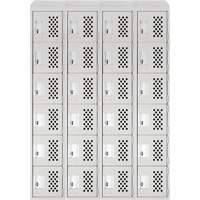 Assembled Clean Line Perforated Economy Lockers, 6 -tier, Bank of 4, 18" x 72" x 12", Steel Seaboard Timber Mart