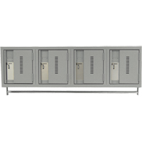 Wall Hung Lockers - Heavy Duty, Bank of 4, 18" x 12" x 12", Steel Seaboard Timber Mart
