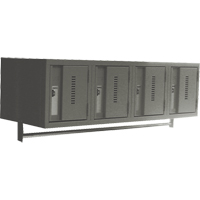 Wall Hung Lockers - Heavy Duty, Bank of 4, 18" x 12" x 12", Steel Seaboard Timber Mart
