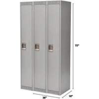 Lockers, Bank of 3, 36" x 18" x 72", Steel, Grey, Knocked Down Seaboard Timber Mart