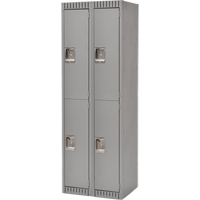 Lockers, 2 -tier, Bank of 2, 24" x 18" x 72", Steel, Grey, Knocked Down Seaboard Timber Mart