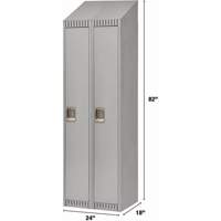 Lockers, Bank of 2, 24" x 18" x 82", Steel, Grey, Knocked Down Seaboard Timber Mart