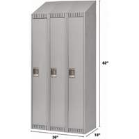 Lockers, Bank of 3, 36" x 18" x 82", Steel, Grey, Knocked Down Seaboard Timber Mart