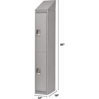 Lockers, 2 -tier, 12" x 18" x 82", Steel, Grey, Knocked Down Seaboard Timber Mart