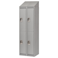Lockers, 2 -tier, Bank of 2, 24" x 18" x 82", Steel, Grey, Knocked Down Seaboard Timber Mart