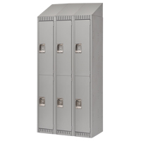 Lockers, 2 -tier, Bank of 3, 36" x 18" x 82", Steel, Grey, Knocked Down Seaboard Timber Mart