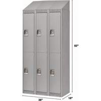 Lockers, 2 -tier, Bank of 3, 36" x 18" x 82", Steel, Grey, Knocked Down Seaboard Timber Mart